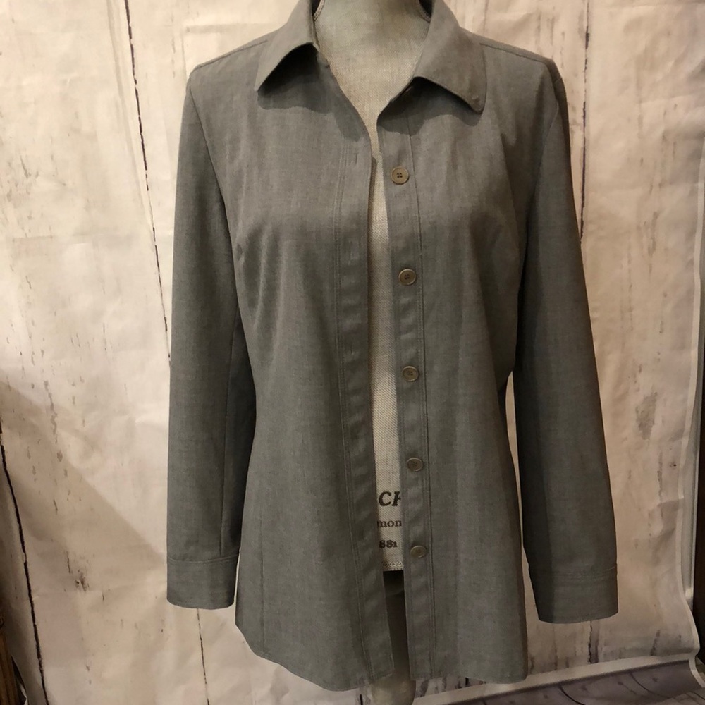 Anne Taylor Classic Dress Coat Gray Fully Lined